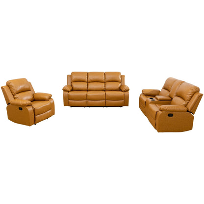 Set di divani da soggiorno Ginger in semi-PU e PVC, 3 pezzi