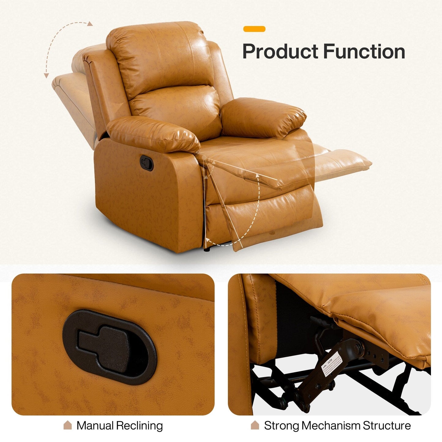 Set di divani da soggiorno Ginger in semi-PU e PVC, 3 pezzi