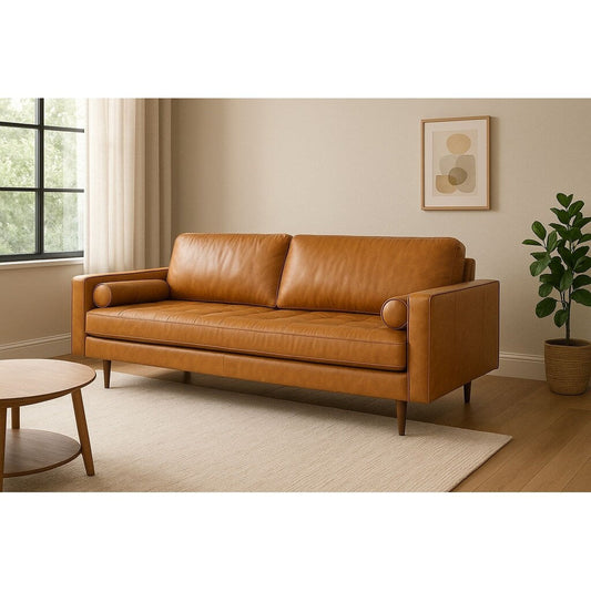 Divano in pelle Gio VEGGIE COLORE MARRONE