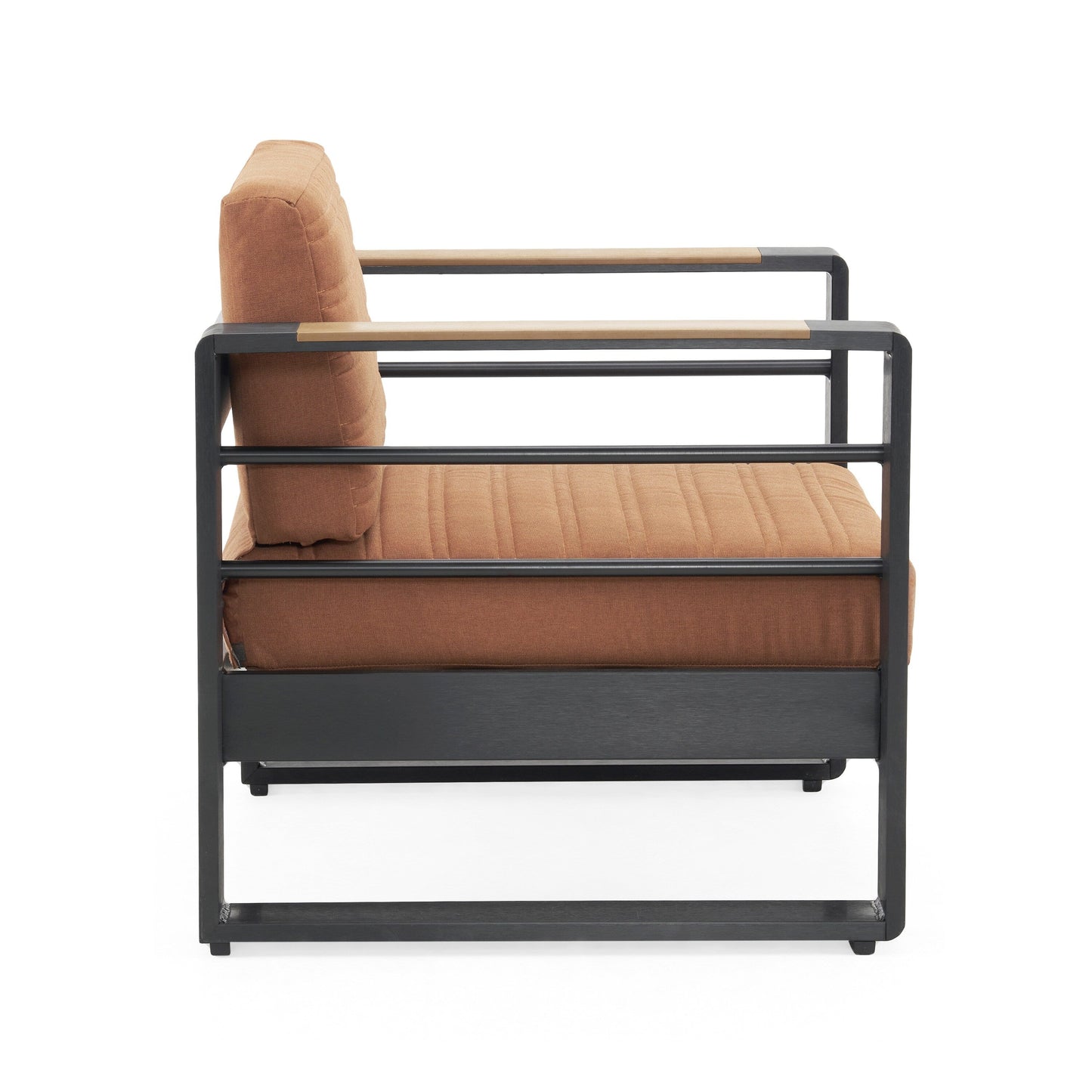 Poltrone da esterno Giovanna in alluminio con dettagli in finto legno (set da 2) di Christopher Knight Home