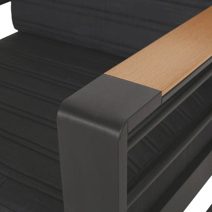 Poltrone da esterno Giovanna in alluminio con dettagli in finto legno (set da 2) di Christopher Knight Home