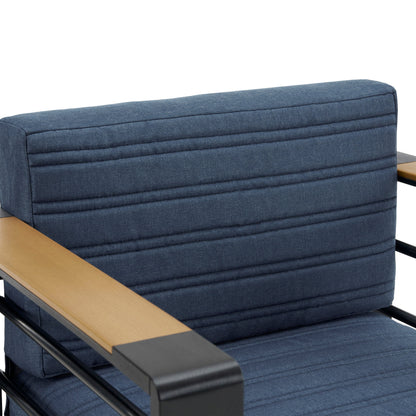 Poltrone da esterno Giovanna in alluminio con dettagli in finto legno (set da 2) di Christopher Knight Home