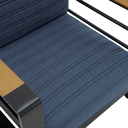 Poltrone da esterno Giovanna in alluminio con dettagli in finto legno (set da 2) di Christopher Knight Home