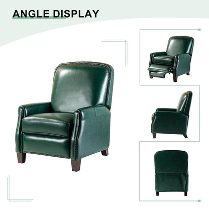 Poltrona reclinabile Gladis Modern Retro in vera pelle con finiture a borchie di HULALA HOME