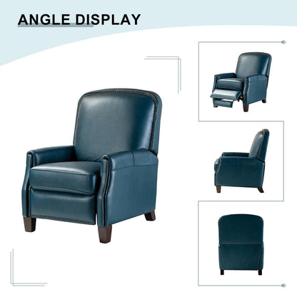 Poltrona reclinabile Gladis Modern Retro in vera pelle con finiture a borchie di HULALA HOME