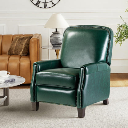 Poltrona reclinabile Gladis Modern Retro in vera pelle con finiture a borchie di HULALA HOME