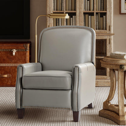 Poltrona reclinabile Gladis Modern Retro in vera pelle con finiture a borchie di HULALA HOME