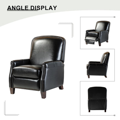 Poltrona reclinabile Gladis Modern Retro in vera pelle con finiture a borchie di HULALA HOME