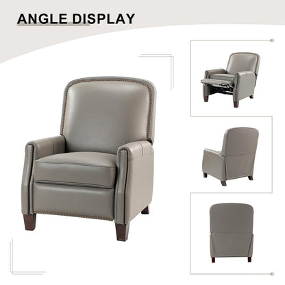 Poltrona reclinabile Gladis Modern Retro in vera pelle con finiture a borchie di HULALA HOME