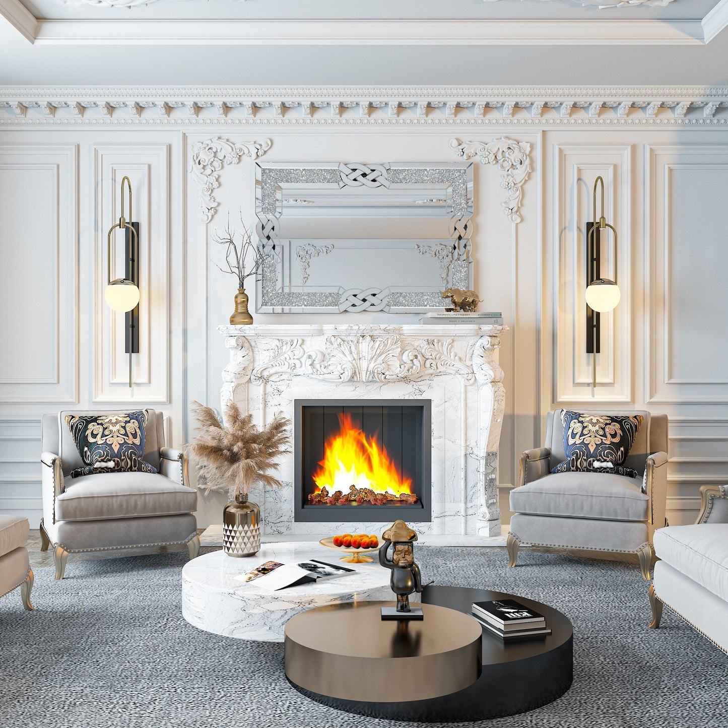 Specchio da parete Glam Crystal Accent Diamond Art