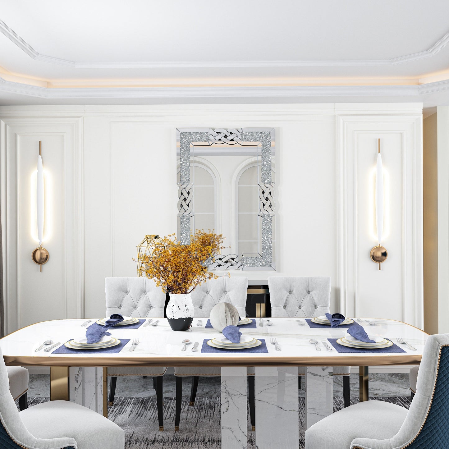 Specchio da parete Glam Crystal Accent Diamond Art