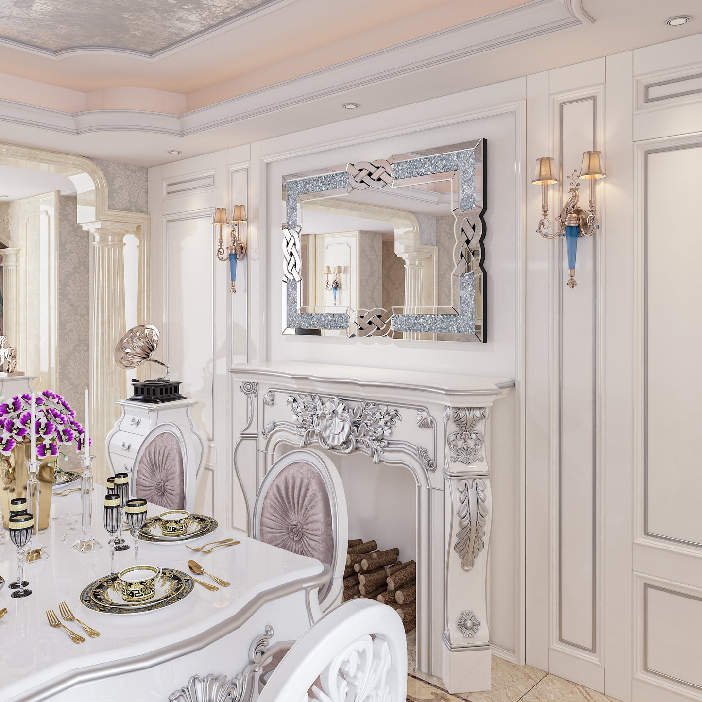 Specchio da parete Glam Crystal Accent Diamond Art