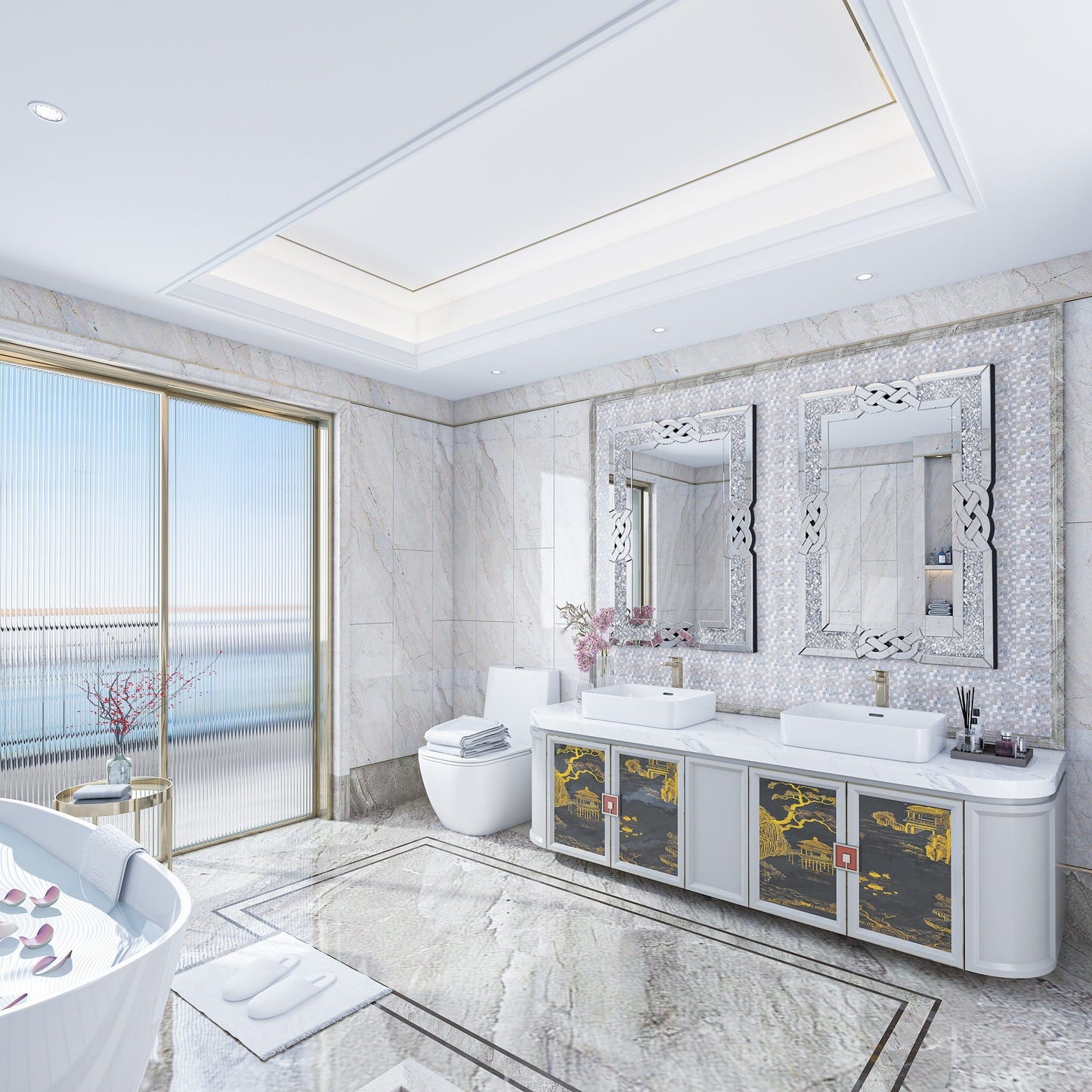 Specchio da parete Glam Crystal Accent Diamond Art