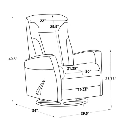 Poltrona reclinabile Glider, poltrona reclinabile a dondolo, poltrona reclinabile girevole, poltrona decorativa