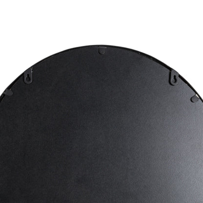 Glitzhome Specchio da parete moderno in metallo nero, rotondo/arcuato, in vetro, per interni