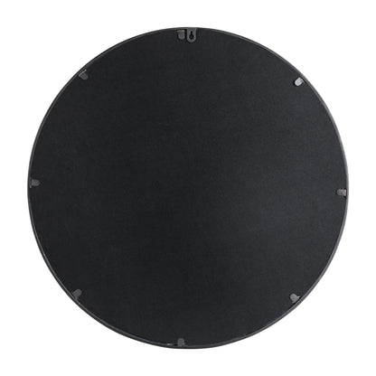 Glitzhome Specchio da parete moderno in metallo nero, rotondo/arcuato, in vetro, per interni