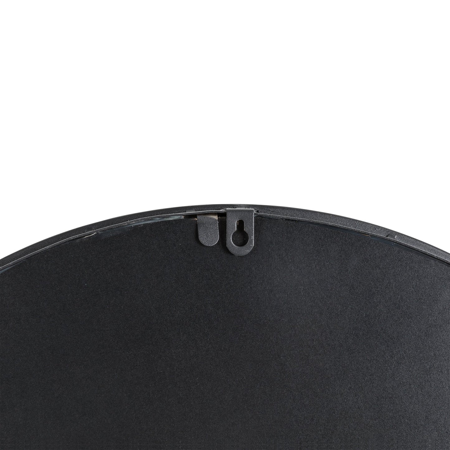 Glitzhome Specchio da parete moderno in metallo nero, rotondo/arcuato, in vetro, per interni