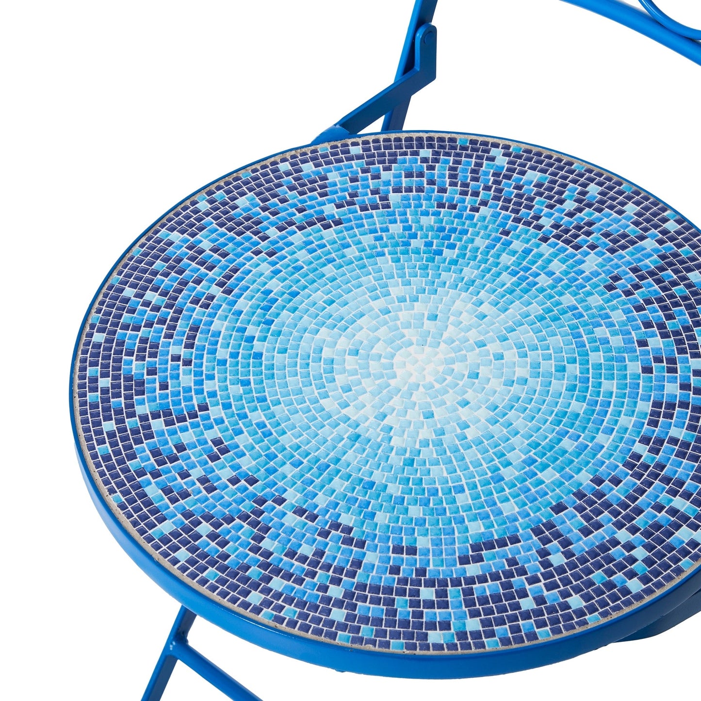 Glitzhome Set da bistrot pieghevole in metallo per esterni, 3 pezzi, tavolo e sedie da patio