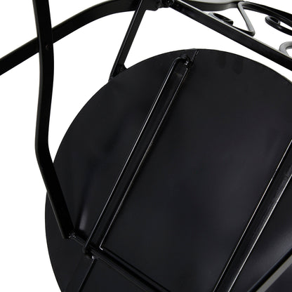 Glitzhome Set da bistrot pieghevole in metallo per esterni, 3 pezzi, tavolo e sedie da patio