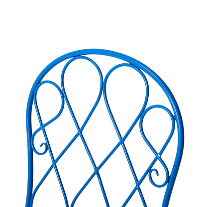 Glitzhome Set da bistrot pieghevole in metallo per esterni, 3 pezzi, tavolo e sedie da patio