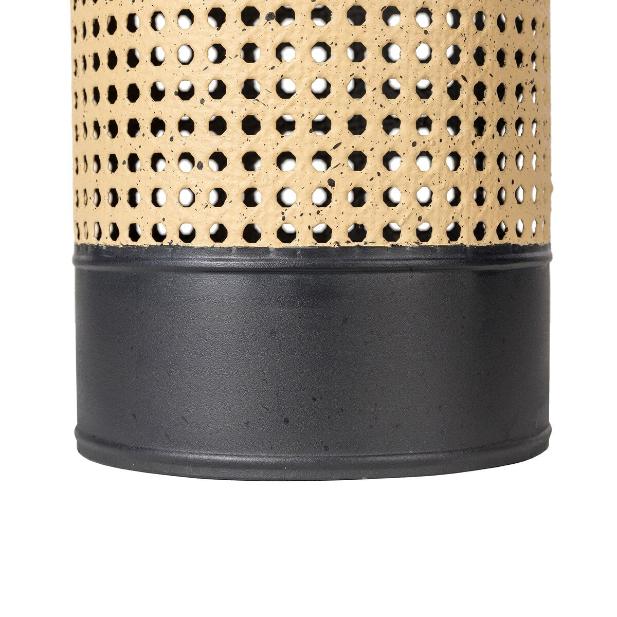 Glitzhome Set di 2 vasi moderni in metallo bicolore oro/nero da tavolo alto