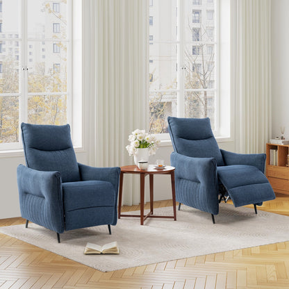 Glitzhome Set di 2 poltrone reclinabili in tessuto 41H con schienale ergonomico segmentato