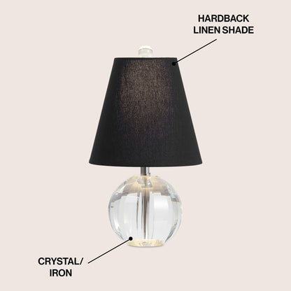 Lampada da tavolo a LED Goddard 16 Crystal Ball/Metal, di JONATHAN Y