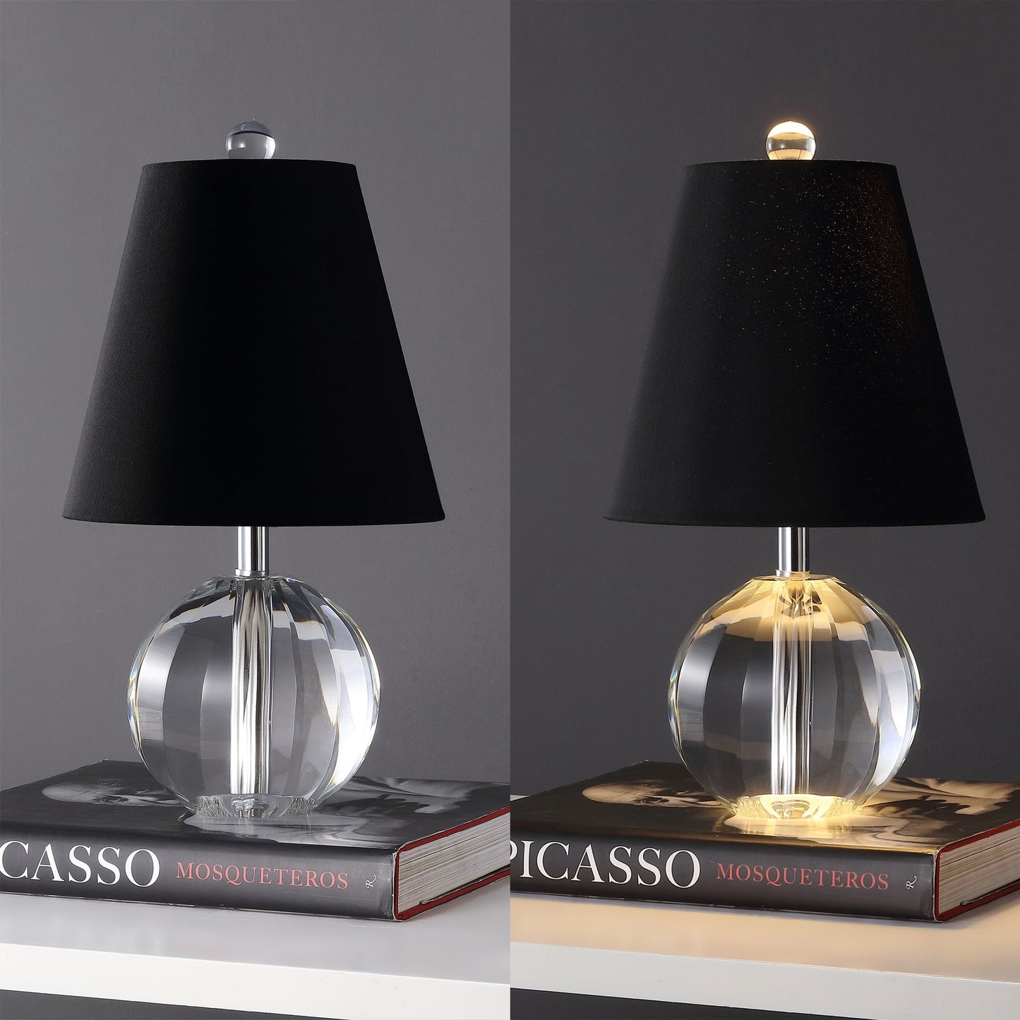 Lampada da tavolo a LED Goddard 16 Crystal Ball/Metal, di JONATHAN Y