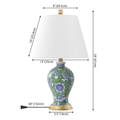 Lampada da tavolo a LED Grace 24 Floral, multicolore/ottone di JONATHAN Y