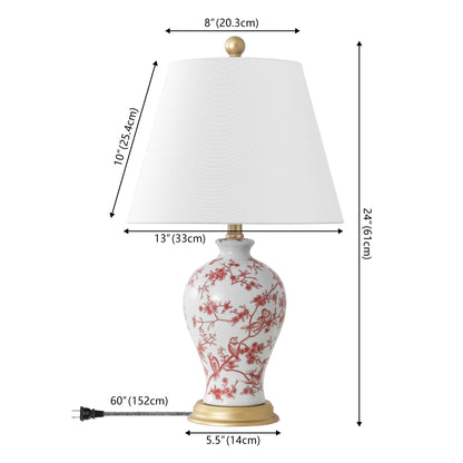 Lampada da tavolo a LED Grace 24 Floral, multicolore/ottone di JONATHAN Y
