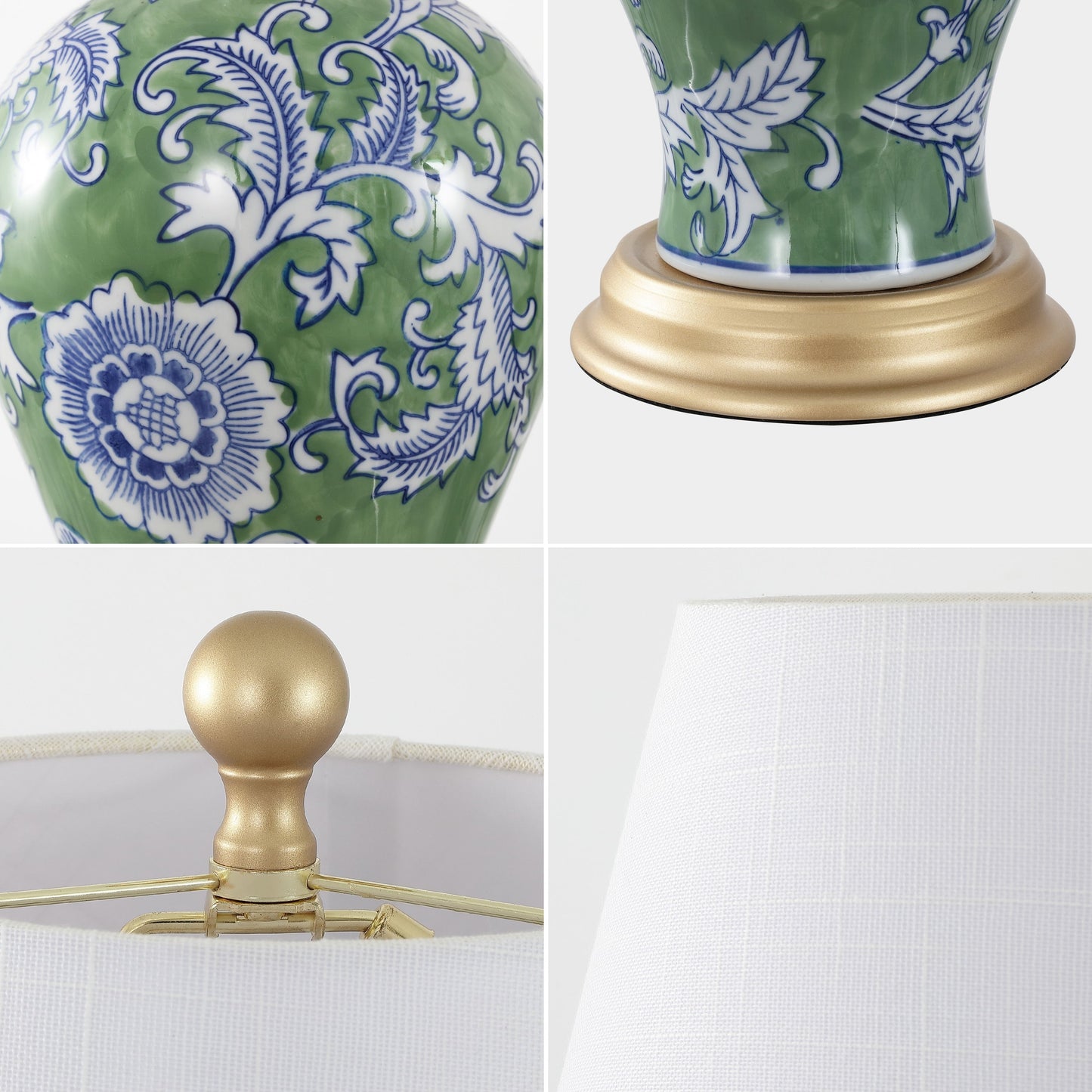 Lampada da tavolo a LED Grace 24 Floral, multicolore/ottone di JONATHAN Y