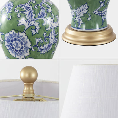 Lampada da tavolo a LED Grace 24 Floral, multicolore/ottone di JONATHAN Y