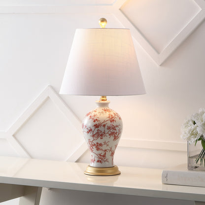 Lampada da tavolo a LED Grace 24 Floral, multicolore/ottone di JONATHAN Y