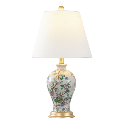 Lampada da tavolo a LED Grace 24 Floral, multicolore/ottone di JONATHAN Y