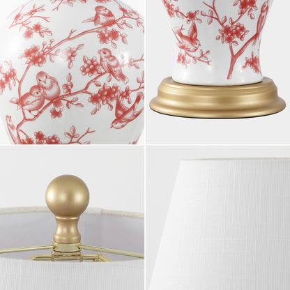 Lampada da tavolo a LED Grace 24 Floral, multicolore/ottone di JONATHAN Y