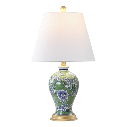 Lampada da tavolo a LED Grace 24 Floral, multicolore/ottone di JONATHAN Y
