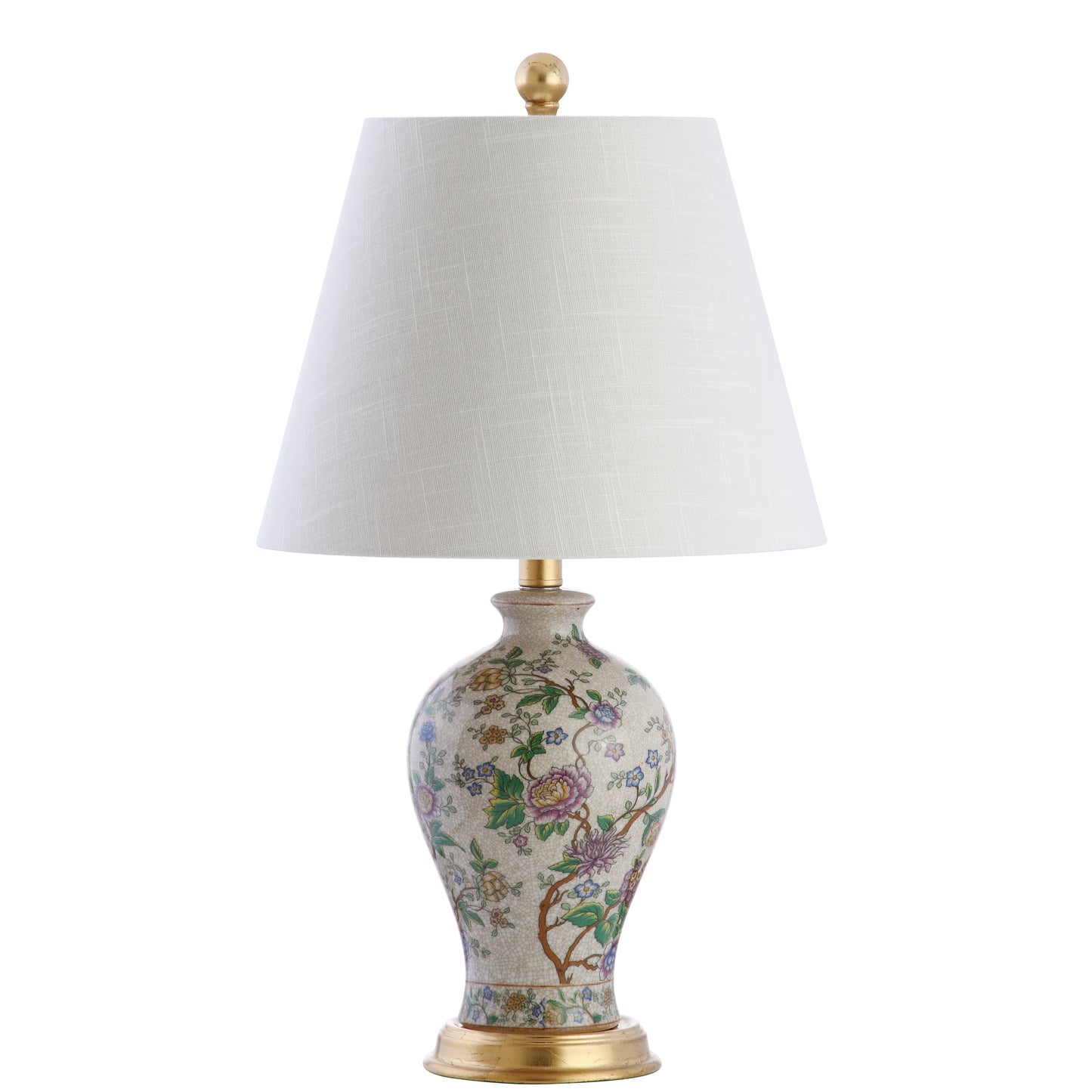 Lampada da tavolo a LED Grace 24 Floral, multicolore/ottone di JONATHAN Y