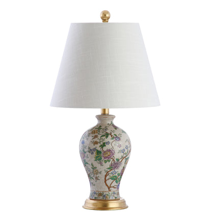 Lampada da tavolo a LED Grace 24 Floral, multicolore/ottone di JONATHAN Y