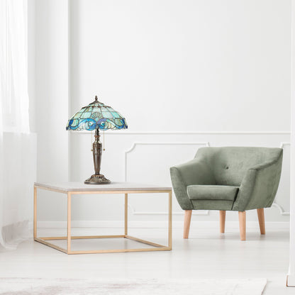 Lampada Tiffany in vetro colorato Gracewood Hollow Asdreni da 20 pollici - 14L x 14W x 20,25H