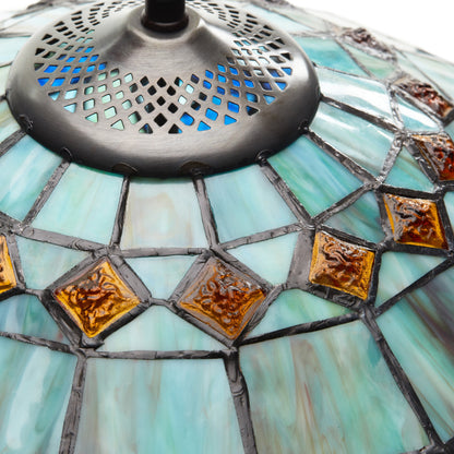 Lampada Tiffany in vetro colorato Gracewood Hollow Asdreni da 20 pollici - 14L x 14W x 20,25H