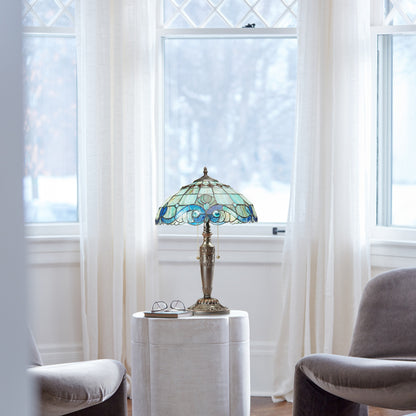 Lampada Tiffany in vetro colorato Gracewood Hollow Asdreni da 20 pollici - 14L x 14W x 20,25H