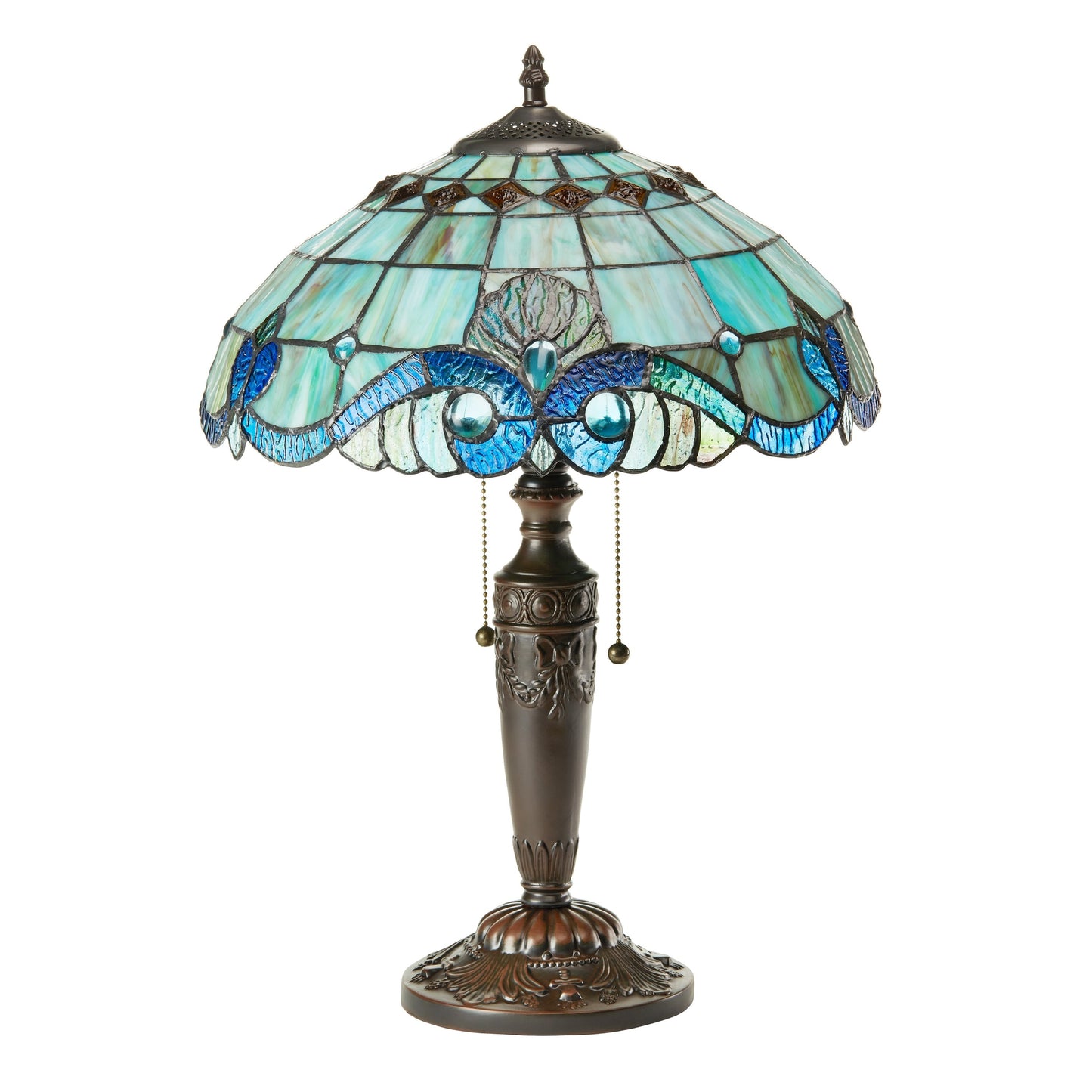 Lampada Tiffany in vetro colorato Gracewood Hollow Asdreni da 20 pollici - 14L x 14W x 20,25H