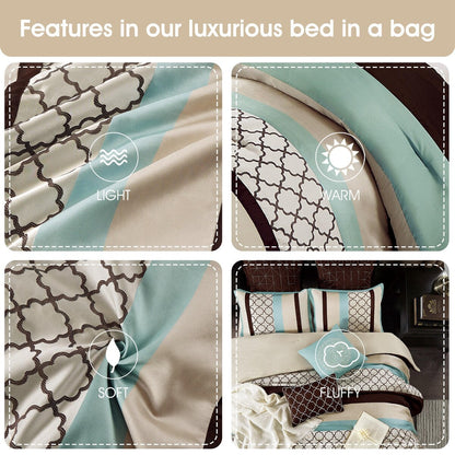 Set di piumoni con stampa marocchina Nanshing Avalon Trellis da 8 pezzi