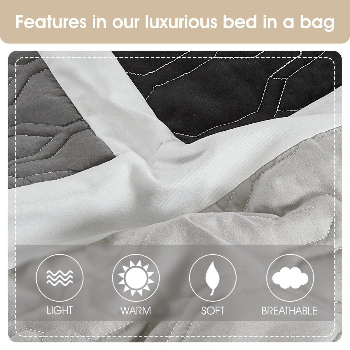 Set copripiumino moderno colorblock da 7 pezzi Nanshing Blake