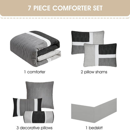 Set copripiumino moderno colorblock da 7 pezzi Nanshing Blake