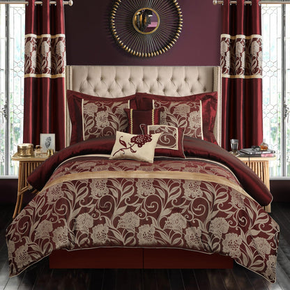 Set copripiumino Nanshing Brie da 9 pezzi in jacquard floreale