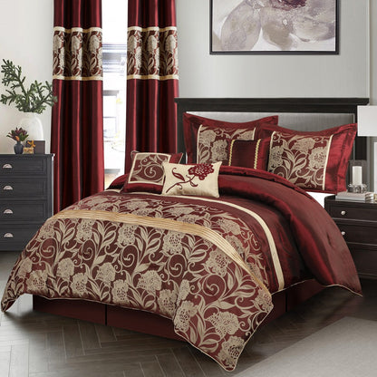 Set copripiumino Nanshing Brie da 9 pezzi in jacquard floreale