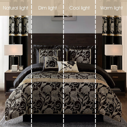 Set copripiumino Nanshing Brie da 9 pezzi in jacquard floreale