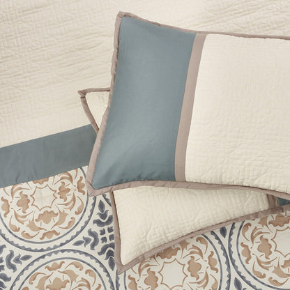 Set copripiumino con stampa a medaglione Nanshing Daffodil da 7 pezzi