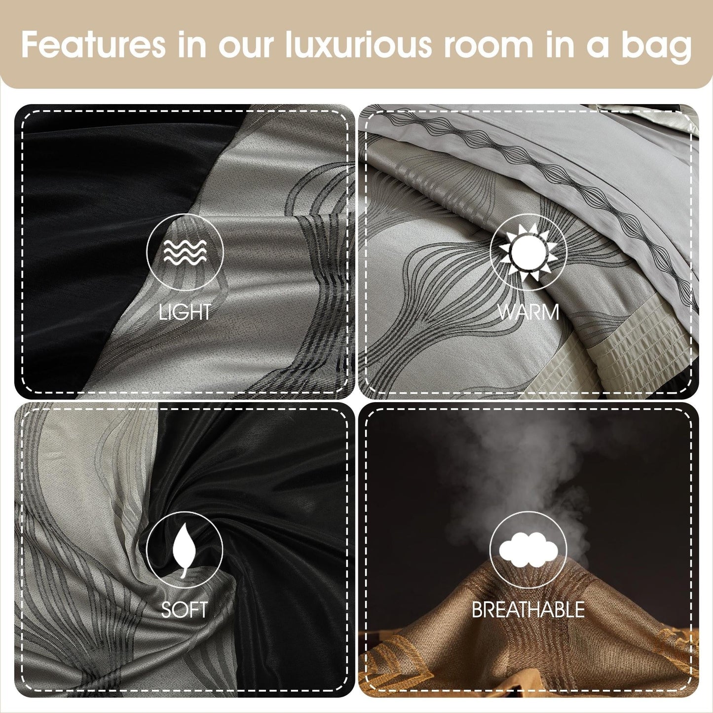 Nanshing Daniella Set copripiumino geometrico moderno da 7 pezzi